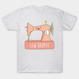 Sew Happy, Cute Sewing T-Shirt